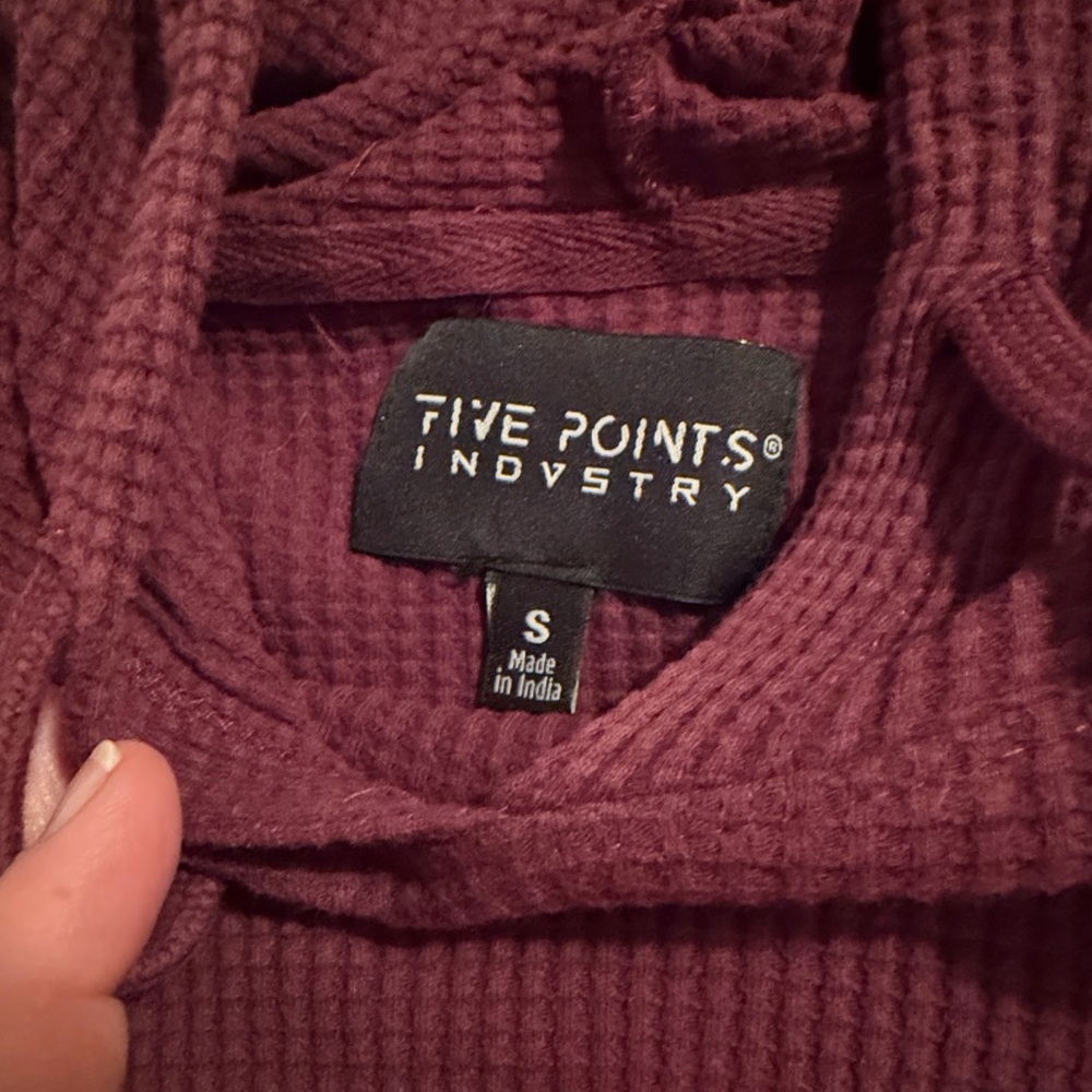 Men's Ribbed Hoodie Sweater - Burgundy